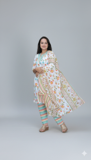floral cotton printed kurta set